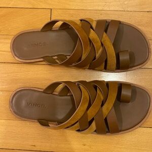 VINCE Piers leather and suede sandals